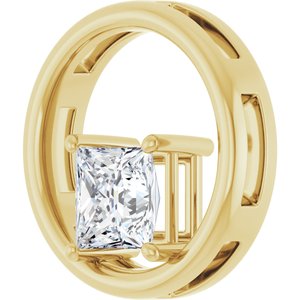 10K Yellow Gold  6 mm Square Pendant Mounting – image 3