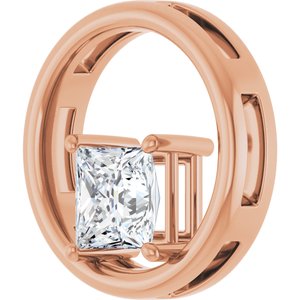 18K Rose Gold  6 mm Square Pendant Mounting – image 3