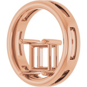 14K Rose Gold  6 mm Square Pendant Mounting – image 4