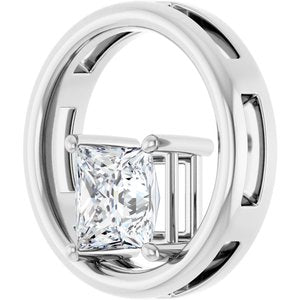 10K White Gold  6 mm Square Pendant Mounting – image 3