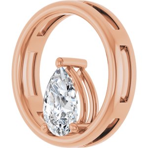 18K Rose Gold  9x6 mm Pear Pendant Mounting – image 3
