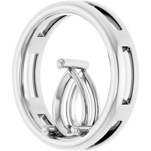 14K White Gold  9x6 mm Pear Pendant Mounting – image 4