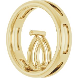 18K Yellow Gold  9x6 mm Pear Pendant Mounting – image 4