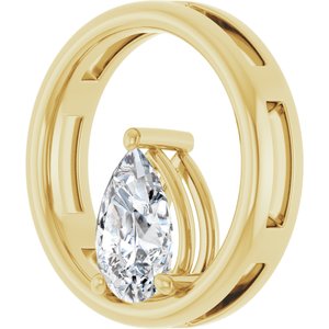 18K Yellow Gold  9x6 mm Pear Pendant Mounting – image 3