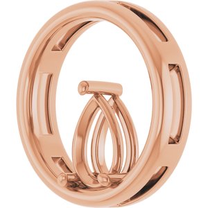 14K Rose Gold  9x6 mm Pear Pendant Mounting – image 4