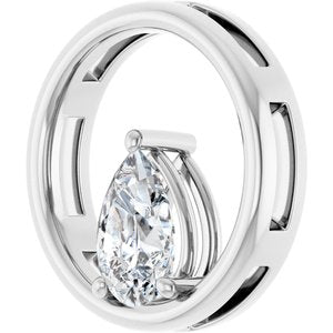 14K White Gold  9x6 mm Pear Pendant Mounting – image 3