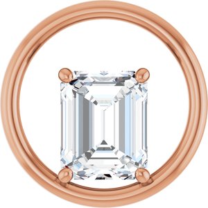 18K Rose Gold  10x8 mm Emerald Pendant Mounting