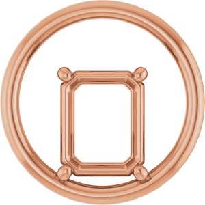 14K Rose Gold  10x8 mm Emerald Pendant Mounting – image 2