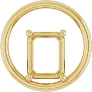 18K Yellow Gold  10x8 mm Emerald Pendant Mounting – image 2