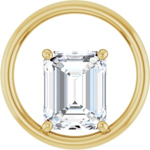 14K Yellow Gold  10x8 mm Emerald Pendant Mounting