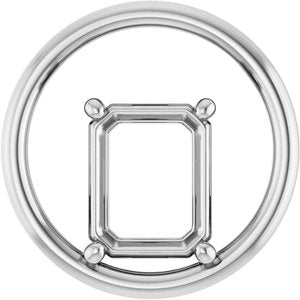 Sterling Silver  10x8 mm Emerald Pendant Mounting – image 2