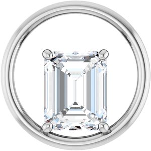 10K White Gold  10x8 mm Emerald Pendant Mounting
