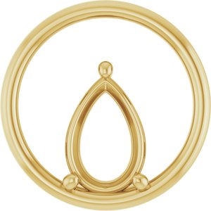 14K Yellow Gold  12x8 mm Pear Pendant Mounting – image 2