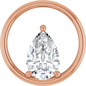 14K Rose Gold  12x8 mm Pear Pendant Mounting
