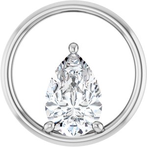 Platinum  12x8 mm Pear Pendant Mounting