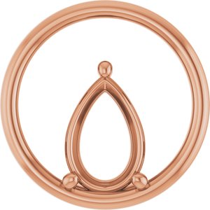 14K Rose Gold  12x8 mm Pear Pendant Mounting – image 2
