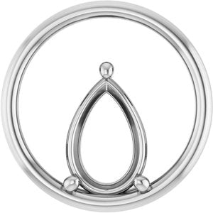 18K White Gold  12x8 mm Pear Pendant Mounting – image 2