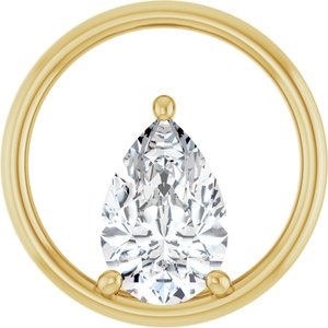 14K Yellow Gold  12x8 mm Pear Pendant Mounting