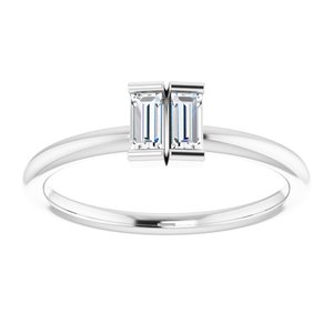 Platinum 1/4 CTW Natural Diamond Two-Stone Ring