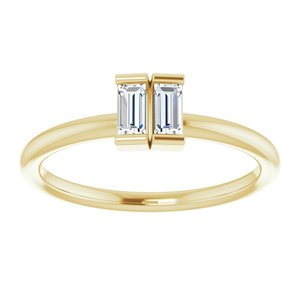 14K Yellow Gold 1/4 CTW Natural Diamond Two-Stone Ring