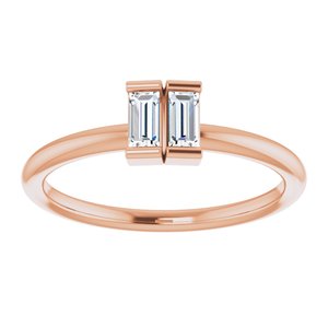 14K Rose Gold 1/4 CTW Natural Diamond Two-Stone Ring
