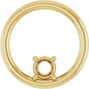 18K Yellow Gold  4.4 mm Round Pendant Mounting – image 2