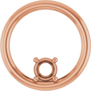 18K Rose Gold  4.4 mm Round Pendant Mounting – image 2