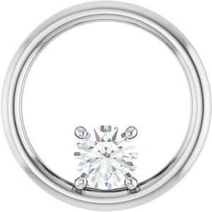 14K White Gold  5.2 mm Round Pendant Mounting