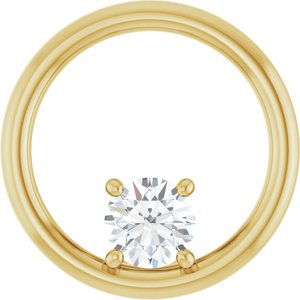 18K Yellow Gold  5.2 mm Round Pendant Mounting