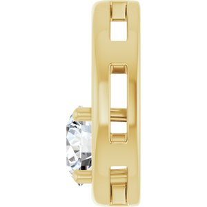14K Yellow Gold  7 mm Round Pendant Mounting – image 5