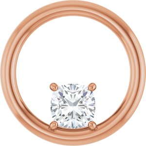 10K Rose Gold  5 mm Cushion Pendant Mounting