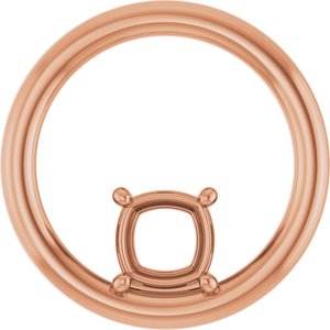 10K Rose Gold  5 mm Cushion Pendant Mounting – image 2