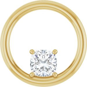 10K Yellow Gold  5 mm Cushion Pendant Mounting