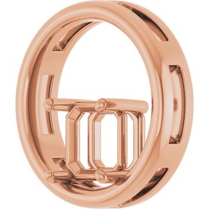 14K Rose Gold  7 mm Asscher Pendant Mounting – image 4