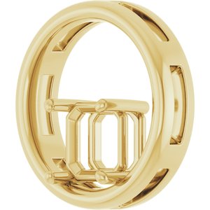 18K Yellow Gold  7 mm Asscher Pendant Mounting – image 4