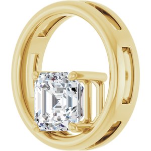 18K Yellow Gold  7 mm Asscher Pendant Mounting – image 3