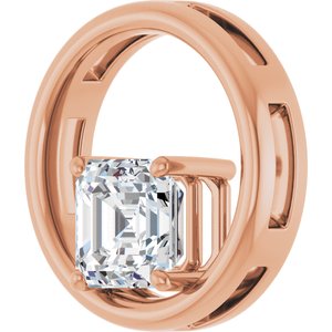 18K Rose Gold  7 mm Asscher Pendant Mounting – image 3