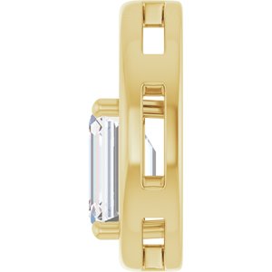 18K Yellow Gold  9x7 mm Emerald Pendant Mounting – image 5