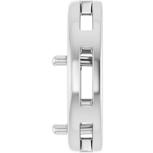 Continuum Sterling Silver  9x7 mm Emerald Pendant Mounting – image 6
