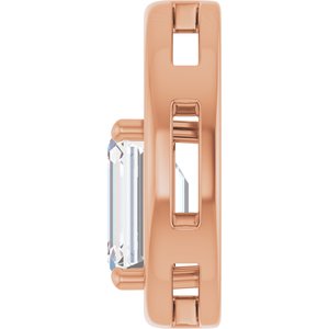 10K Rose Gold  9x7 mm Emerald Pendant Mounting – image 5