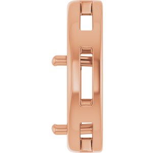 18K Rose Gold  9x7 mm Emerald Pendant Mounting – image 6