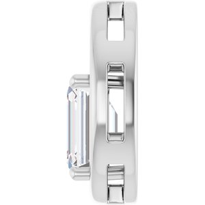 10K White Gold  9x7 mm Emerald Pendant Mounting – image 5