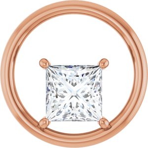 10K Rose Gold  7 mm Square Pendant Mounting