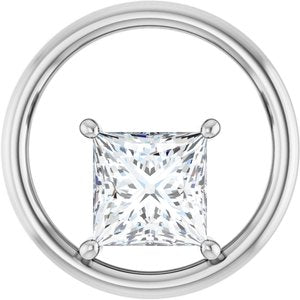 10K White Gold  7 mm Square Pendant Mounting