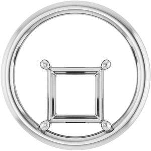 10K White Gold  7 mm Square Pendant Mounting – image 2