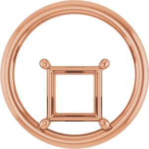 18K Rose Gold  7 mm Square Pendant Mounting – image 2