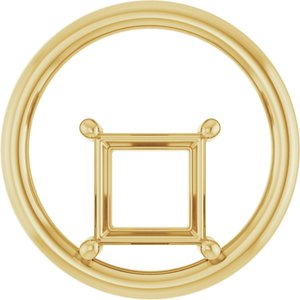 10K Yellow Gold  7 mm Square Pendant Mounting – image 2