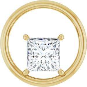 18K Yellow Gold  7 mm Square Pendant Mounting