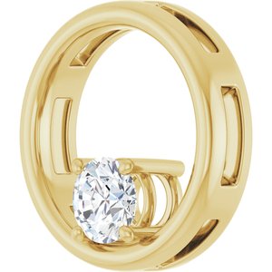 14K Yellow Gold  5.5 mm Round Pendant Mounting – image 3