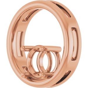 14K Rose Gold  7 mm Round Pendant Mounting – image 4